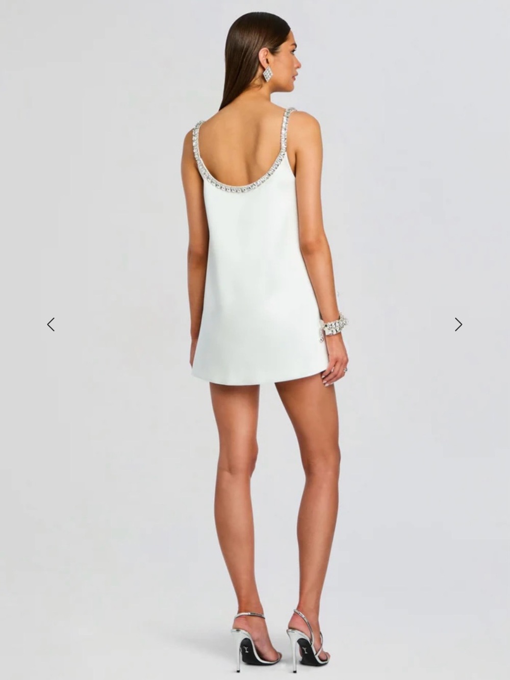 Retrofete White Crystal-Trim Mini Dress - Picture 3 of 6